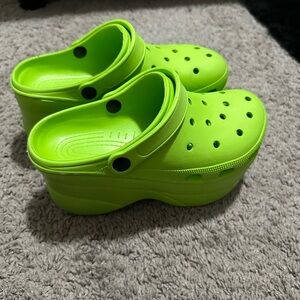 Lime Green croc like sandal